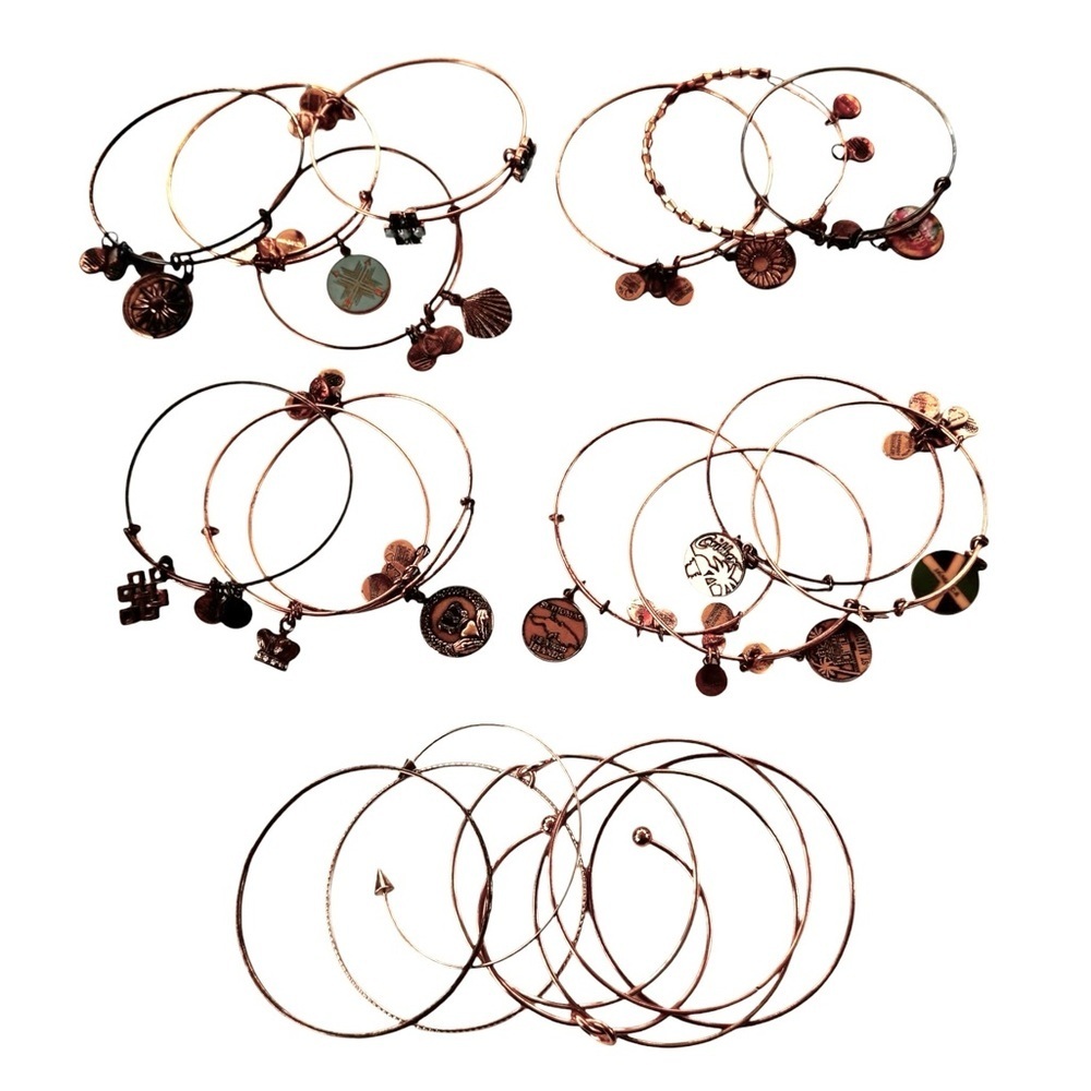 Alex and Ani Gold Tone Bangle Bracelets Lot of 14